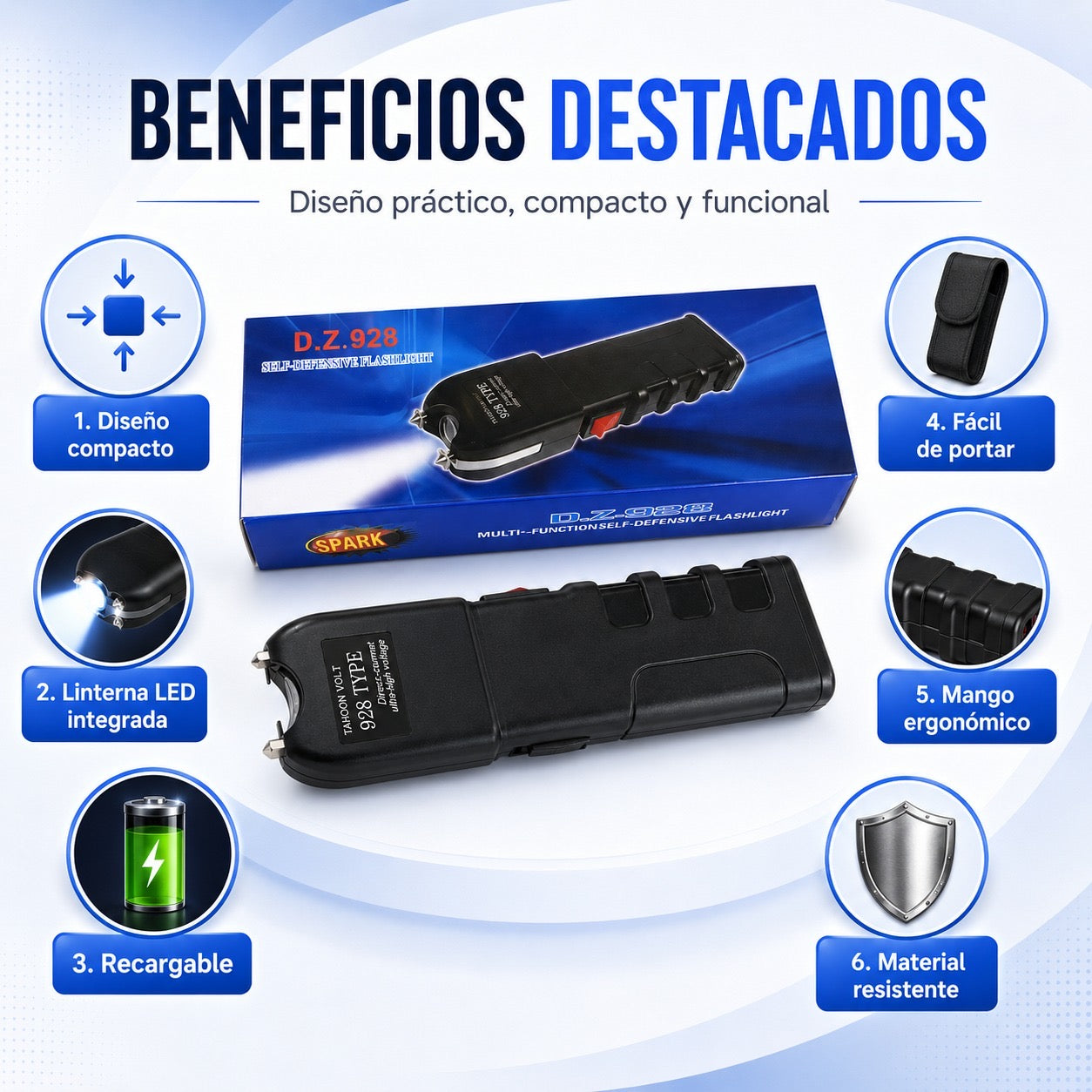 Tester con Linterna Recargable
